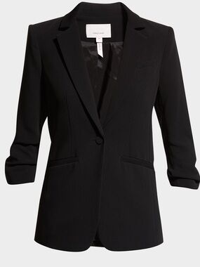 Like New Black Cinq a Sept Khloe Crepe 3/4 Sleeve Blazer (size 8)